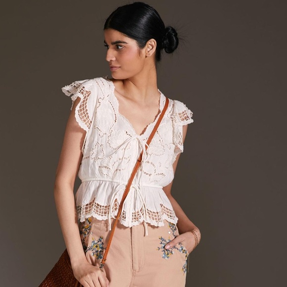 Lace V-Neck Blouse - Picture 6 of 7